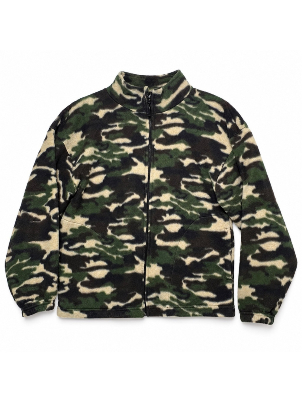 Whimzicals Camo Fleece Jacket Mens M Made USA Vintage 90s Woodland Hunting